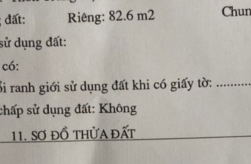 Bán lô góc, dt 82.6m2 tại thôn Trung Hậu Đoài, Tiền Phong, Mê Linh