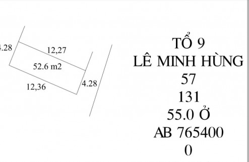 Bán đất tổ 9 thị trấn Quang Minh, dt 52m2, full thổ, giá tốt