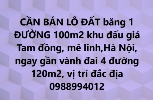 đất đấu giá Tam đồng mê Linh- Hà Nội vị trí đắc địa đường 100 mét cam kết báo đúng giá chủ thu 0988994012