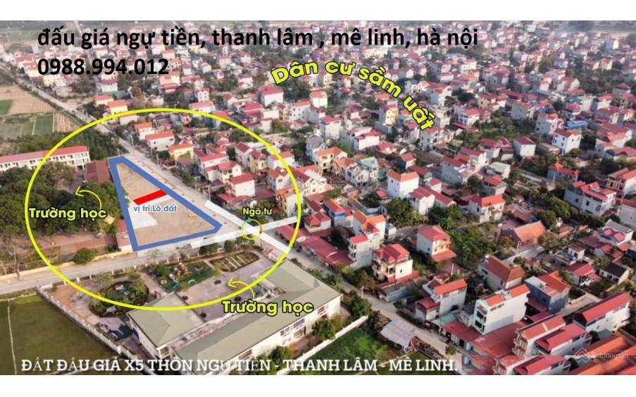 bán đất đấu THANH LÂM Mê Linh, cạnh trường học, cam kết bán đúng giá chủ thu 0988.994.012