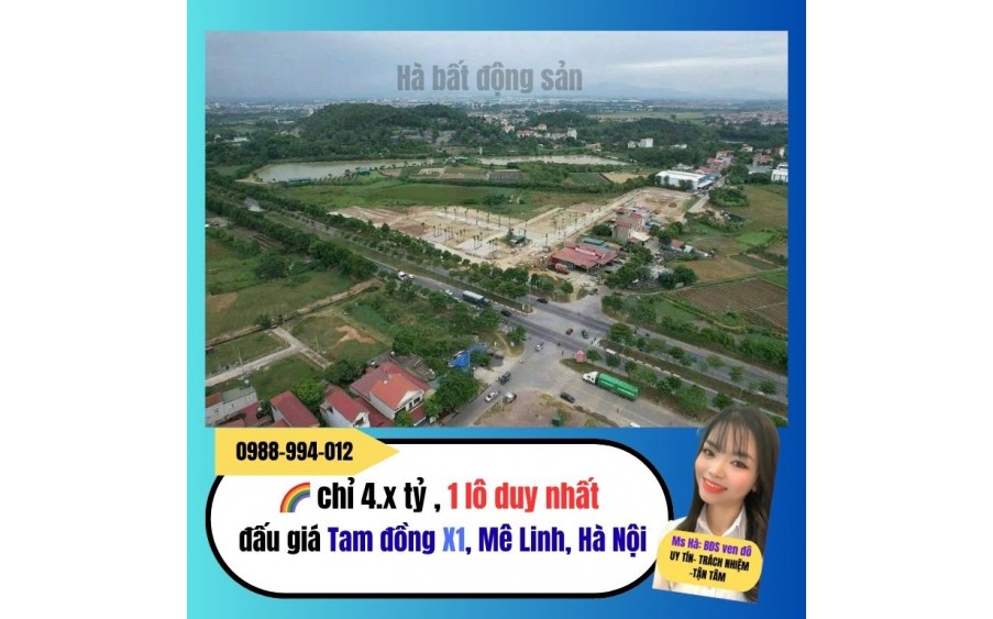 bán gấp băng 1 kinh doanh đường 100 mét Khu đấu giá Tam đồng, Mê Linh, Hà Nội
