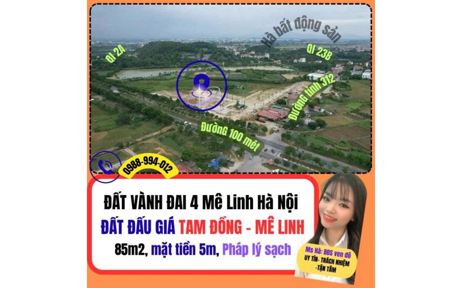 Đất đấu giá Tam đồng X1 Mê Linh Hà Nội, e Hà cam kết bán đúng giá chủ thu