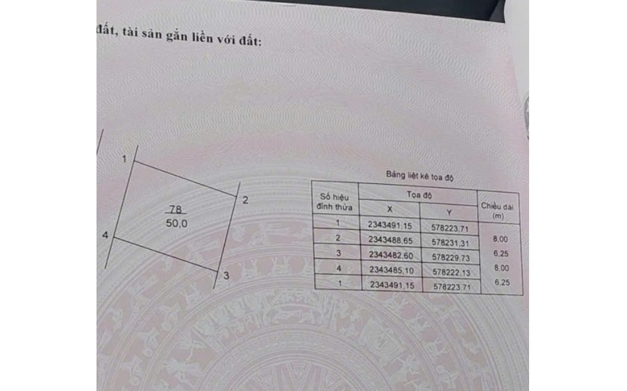 Chính chủ bán 50m2, full thổ cư, giá 42 tr/m2 tại tổ 9 Quang Minh