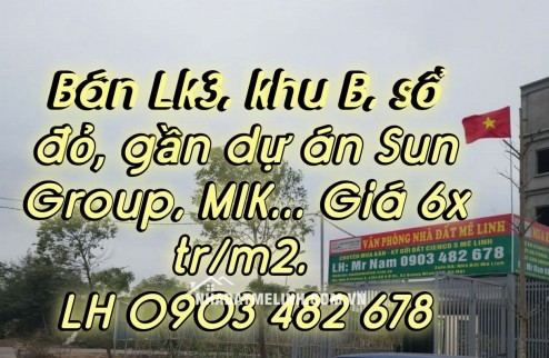 Cần bán Lk3, sổ đỏ, khu B dự án Cienco 5 Mê , giá Tốt