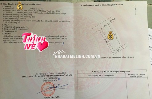 Bán đất có nhà 2 tầng tại Bạch Đa,Tiến Thắng,HN,dt thực tế 170m2 đường oto thông